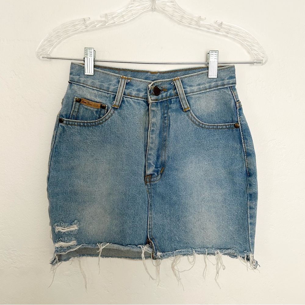 jean cutoff mini skirt - Picture 1 of 6